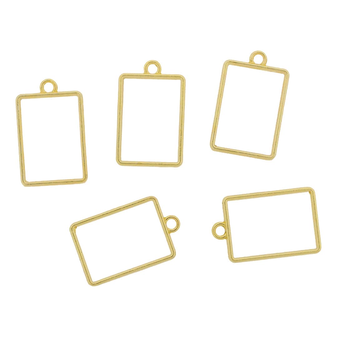 Crafteria Gold 5 In 1 Rectangle Bezels Set