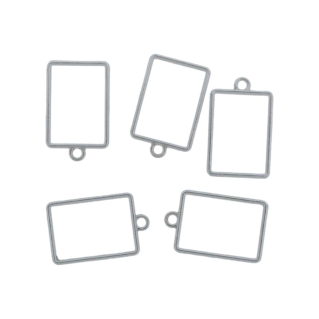 Crafteria Silver 5 In 1 Rectangle Bezels Set