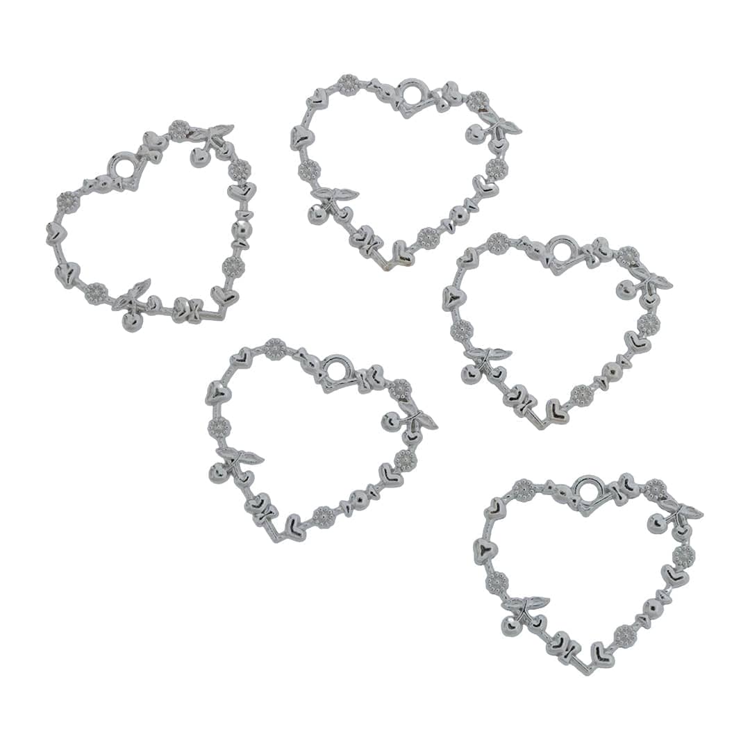 Crafteria Gold 5 In 1 Designer Heart Bezels Set