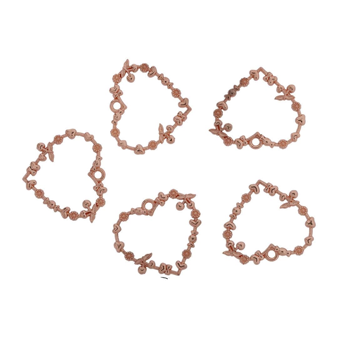 Crafteria Rose Gold 5 In 1 Designer Heart Bezels Set