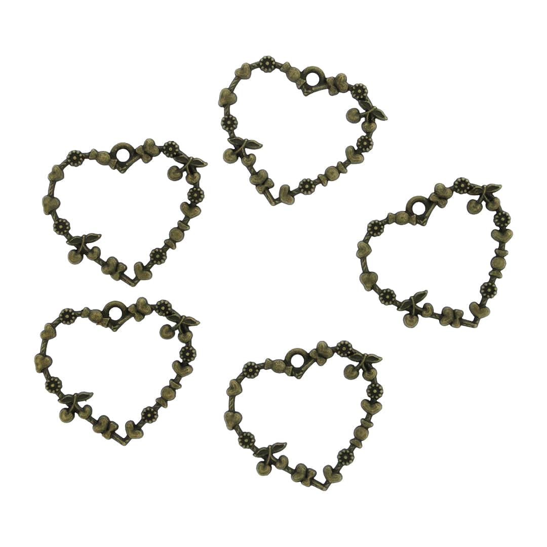 Crafteria Antique 5 In 1 Designer Heart Bezels Set