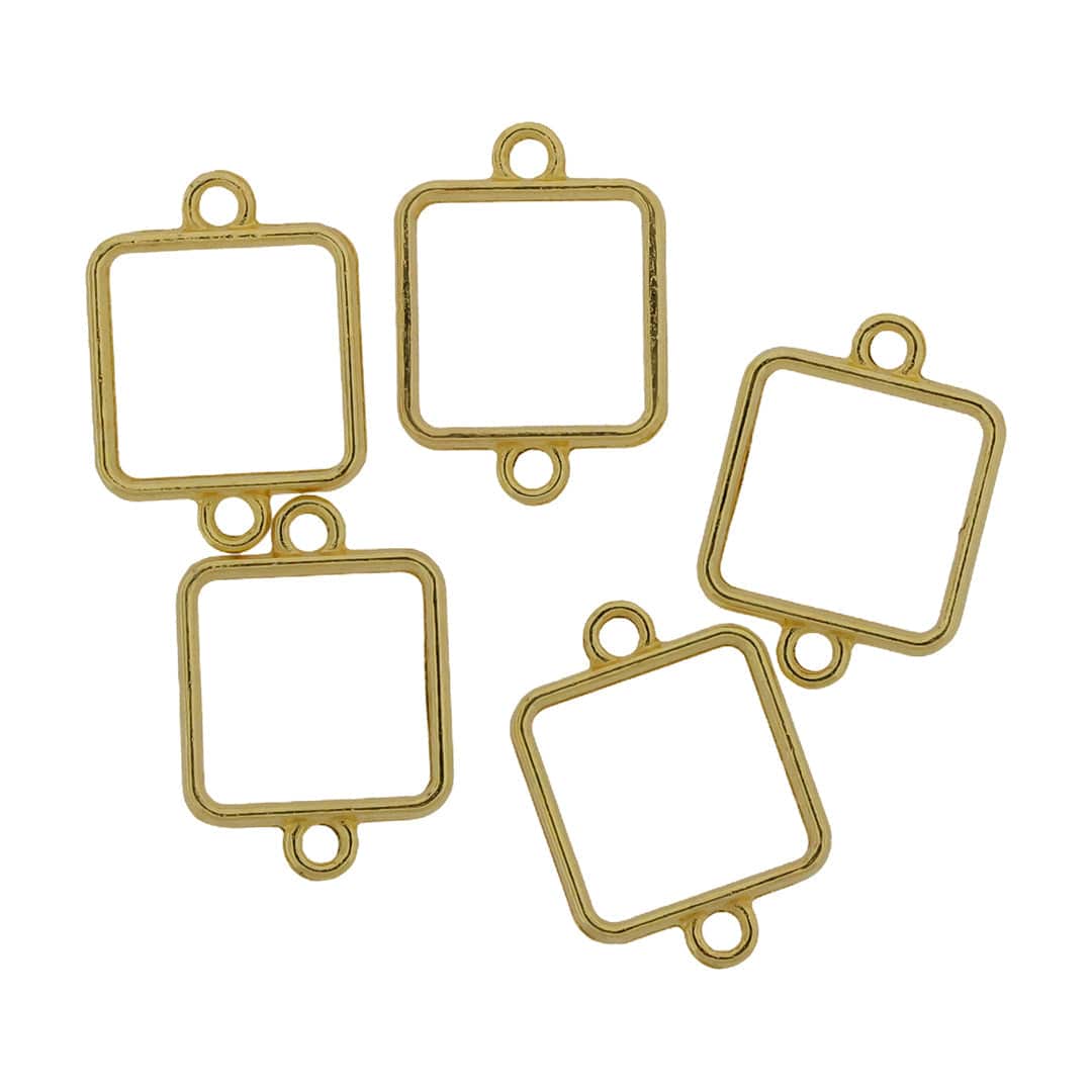 Crafteria 5 In 1 Gold Square Rakhi Base Bezel Set