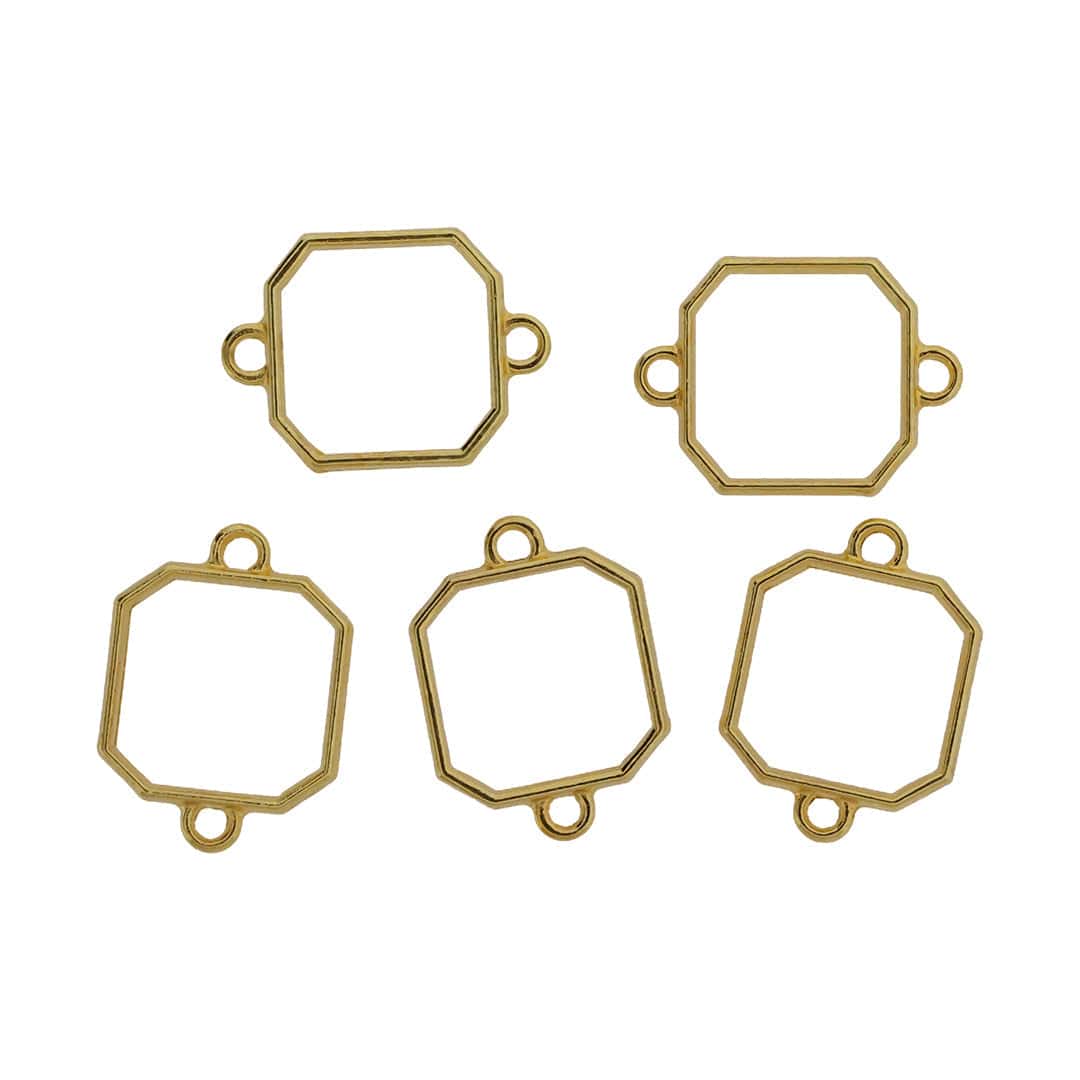 Crafteria 5 In 1 Gold Octagon Rakhi Base Bezel Set