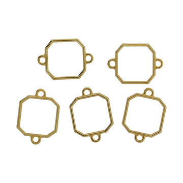 Crafteria 5 In 1 Gold Octagon Rakhi Base Bezel Set