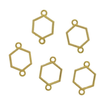 Crafteria 5 In 1 Gold Hexagon Rakhi Base Bezel Set