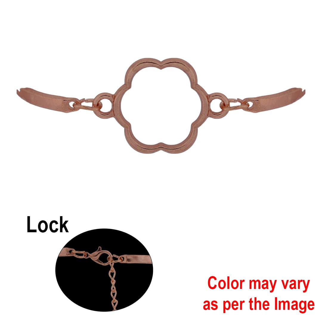 Crafteria Rose Gold 1Pc Flower Bracelet Bezels