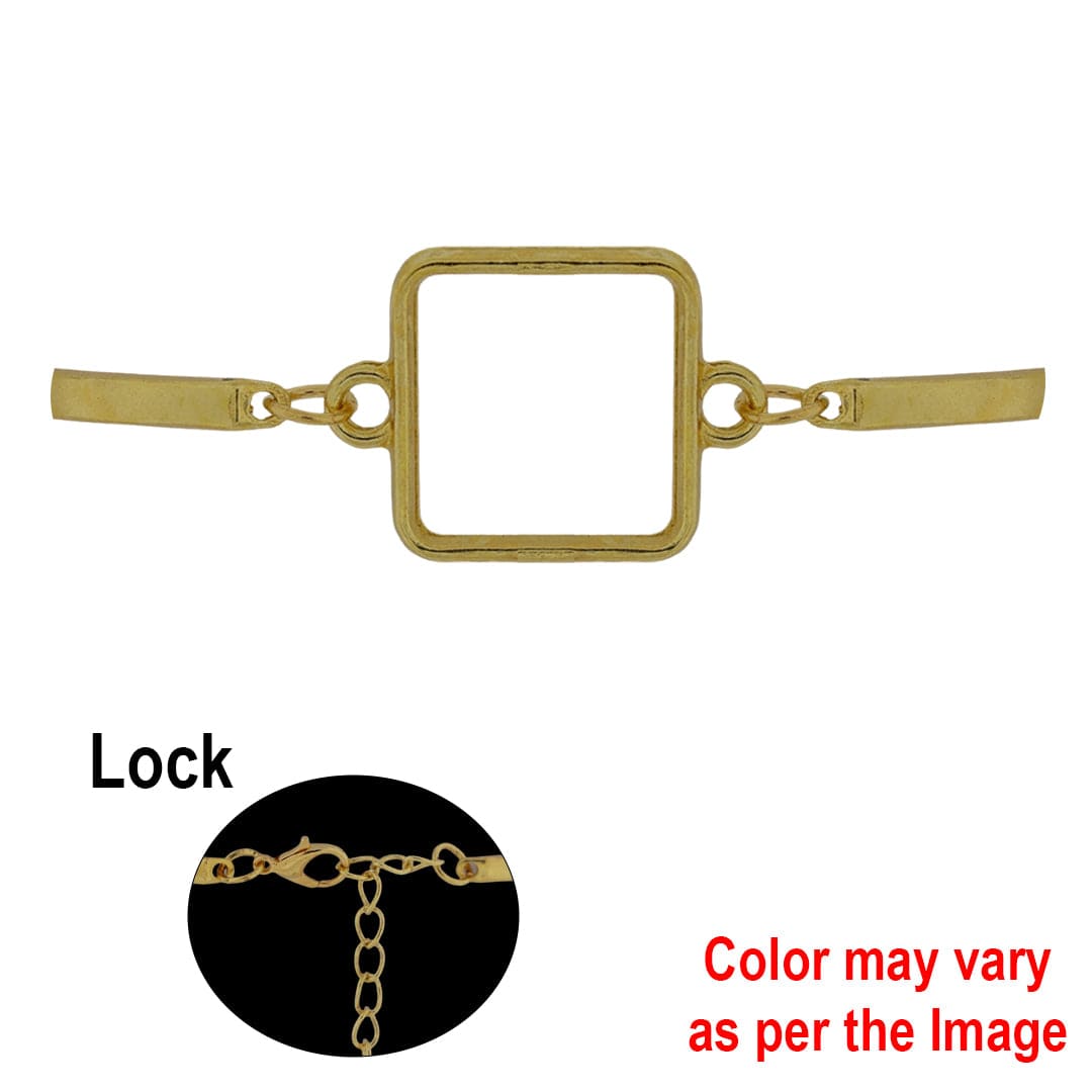 Crafteria Gold 1Pc Square Bracelet Bezels