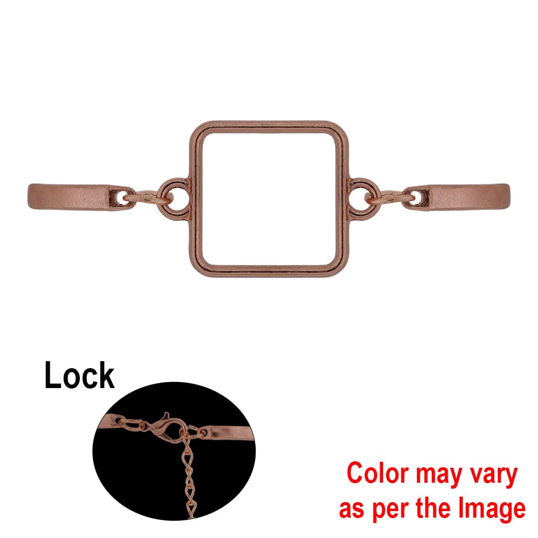 Crafteria Rose Gold 1Pc Square Bracelet Bezels