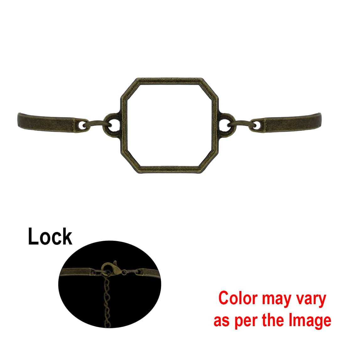 Crafteria Antique 1Pc Octagon Bracelet Bezels