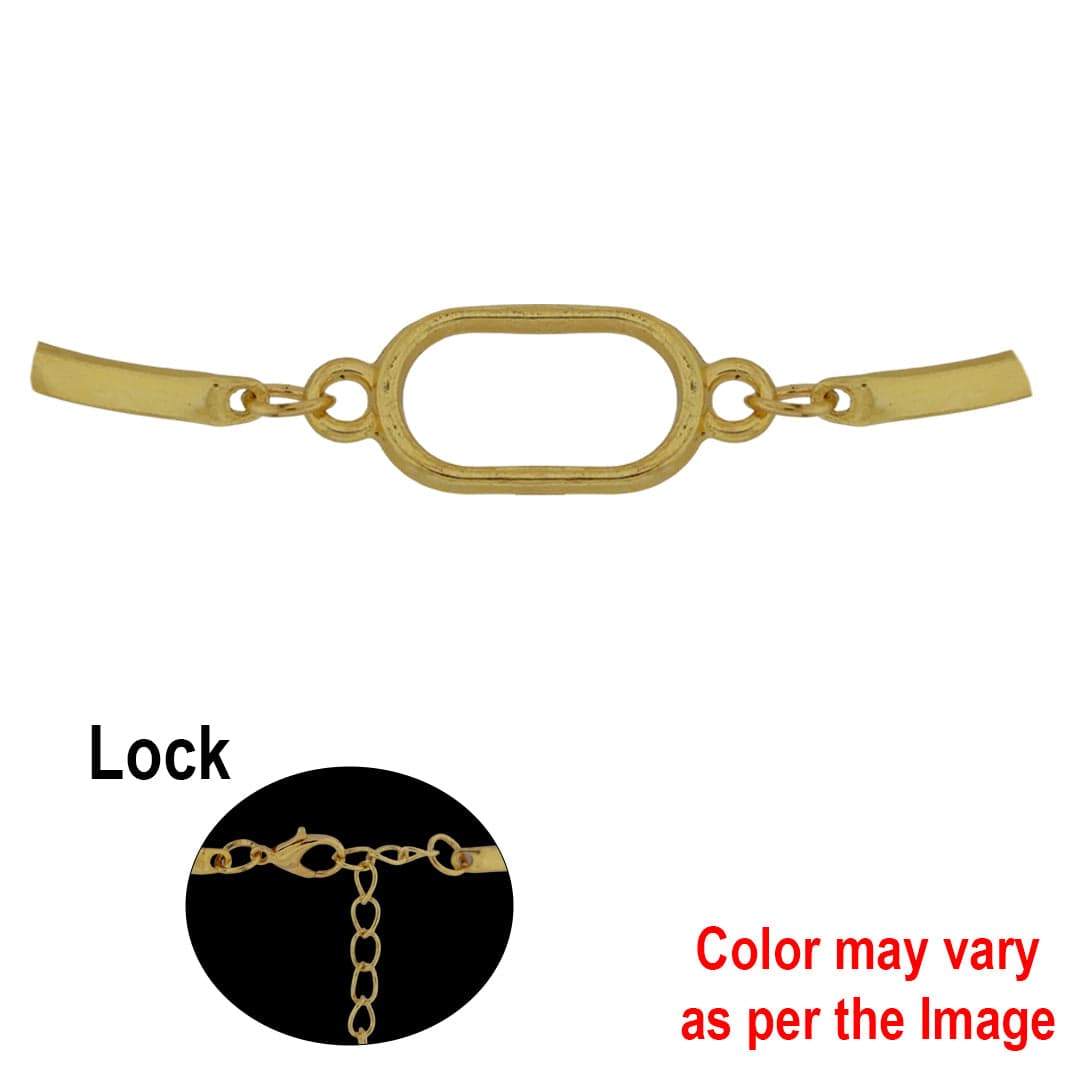 Crafteria Gold 1Pc Oval Bracelet Bezels