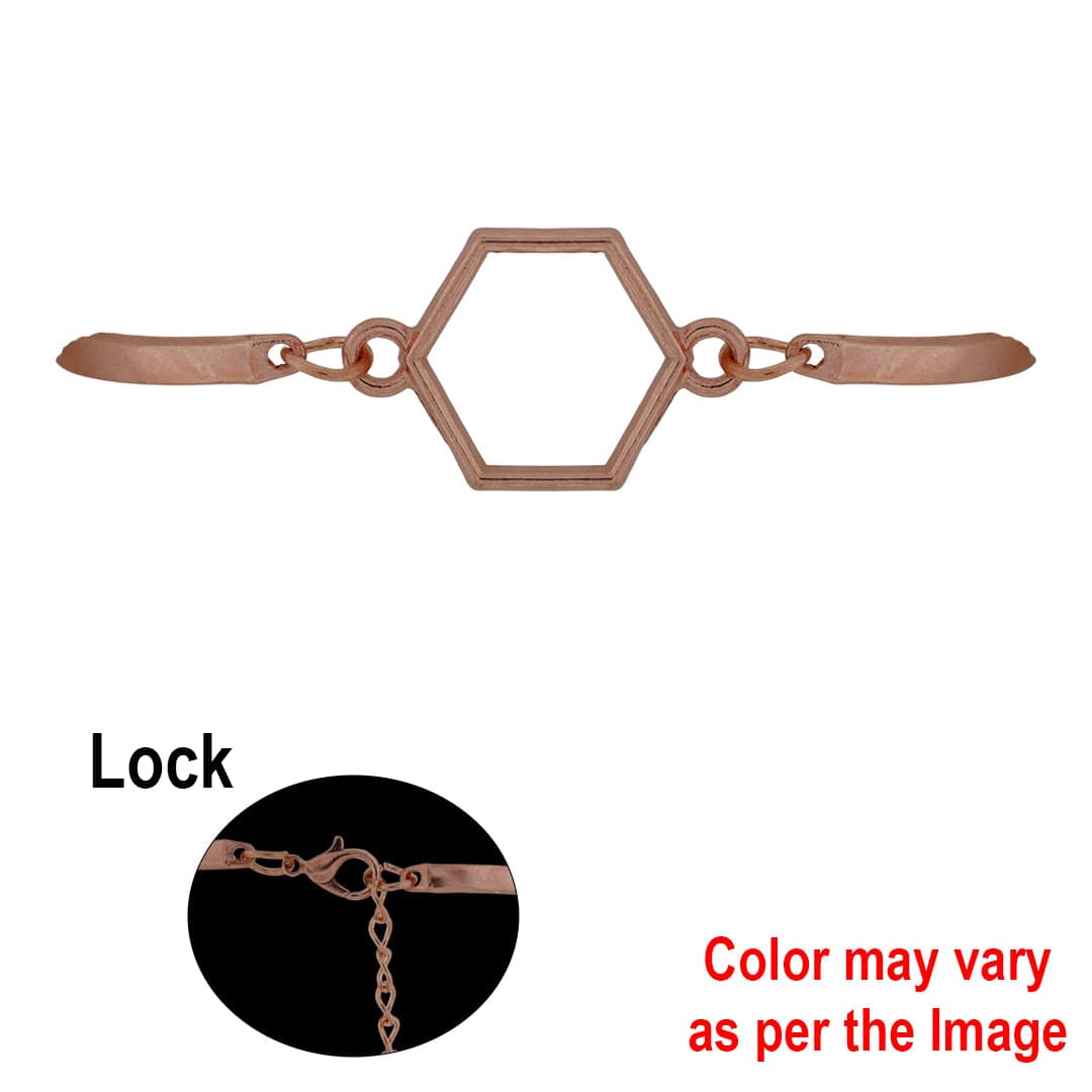 Crafteria Rose Gold 1Pc Hexagon Bracelet Bezels