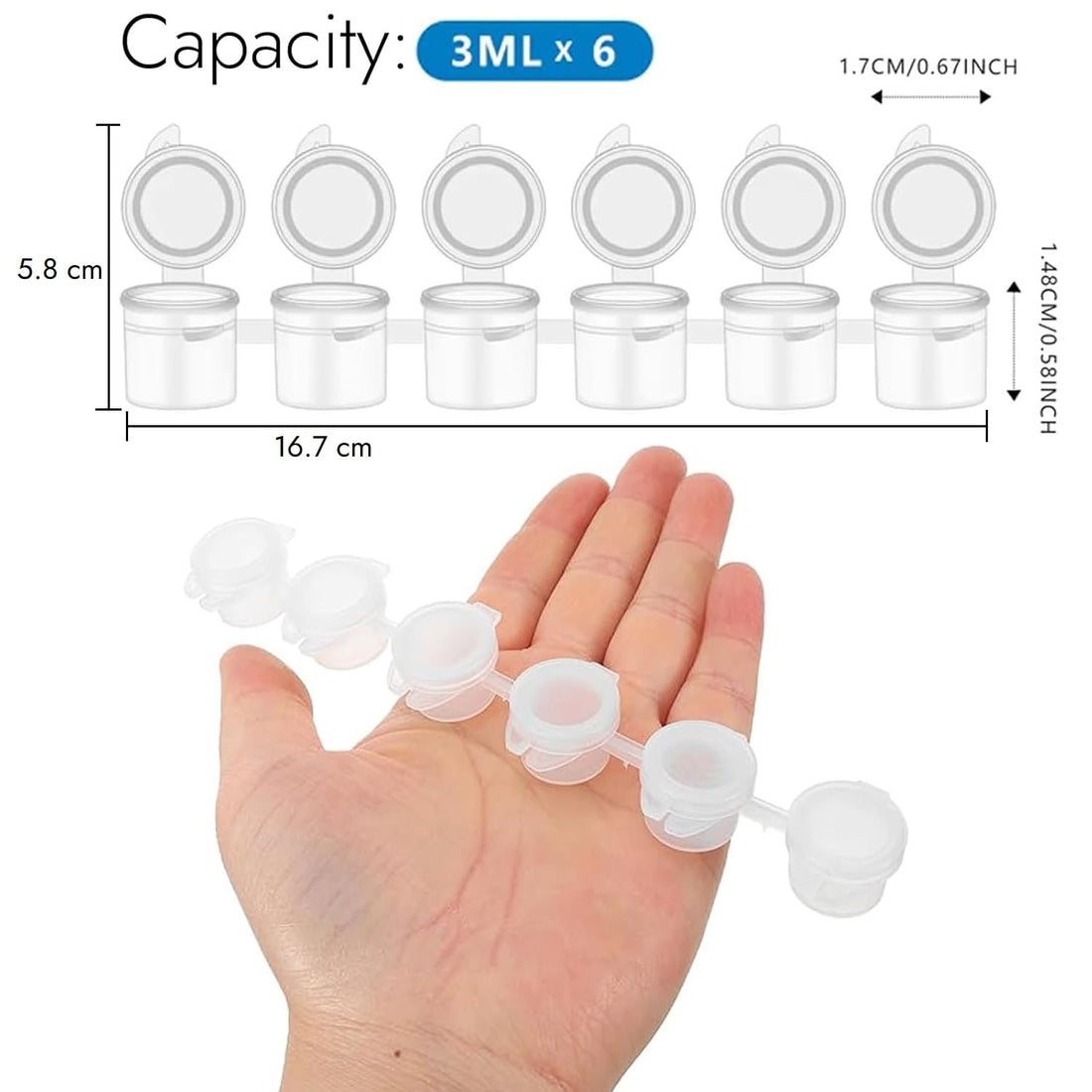 My Store Empty Paint Pot Strips 3ml X 6