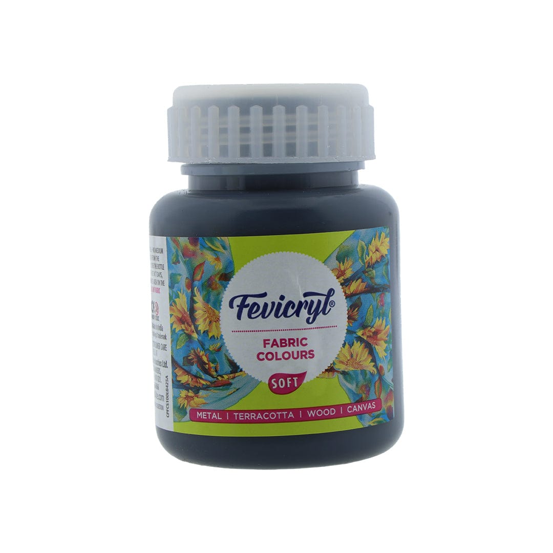 Crafteria Black Fevicryl Fabric Colour Soft 100Ml