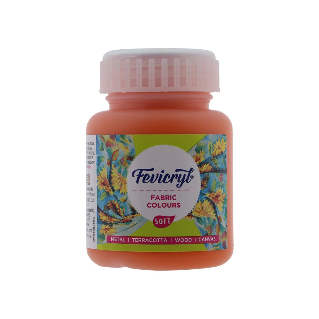Crafteria Orange Fevicryl Fabric Colour Soft 100Ml