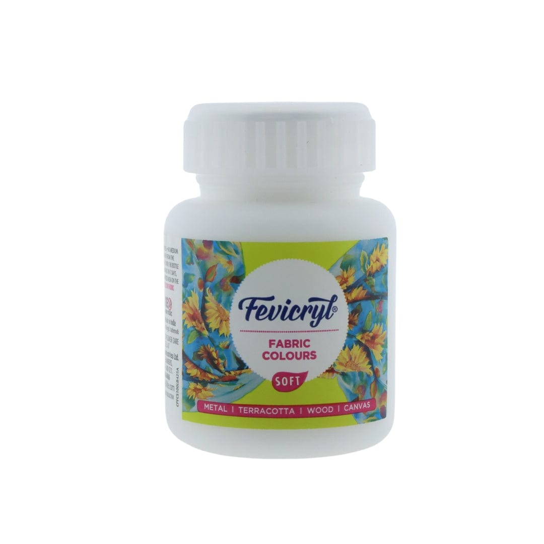 Crafteria White Fevicryl Fabric Colour Soft 100Ml