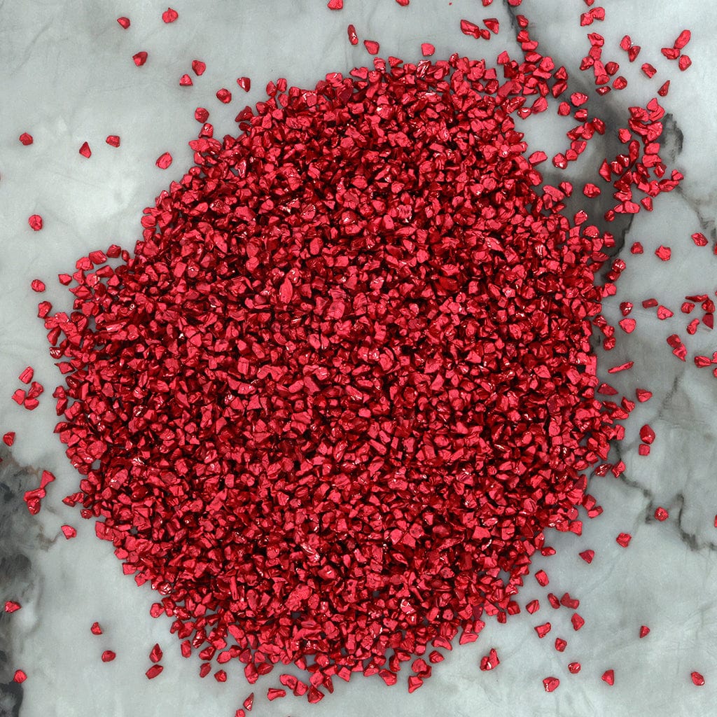 Crafteria RED Big Metallic Glass Granules (500Gms)