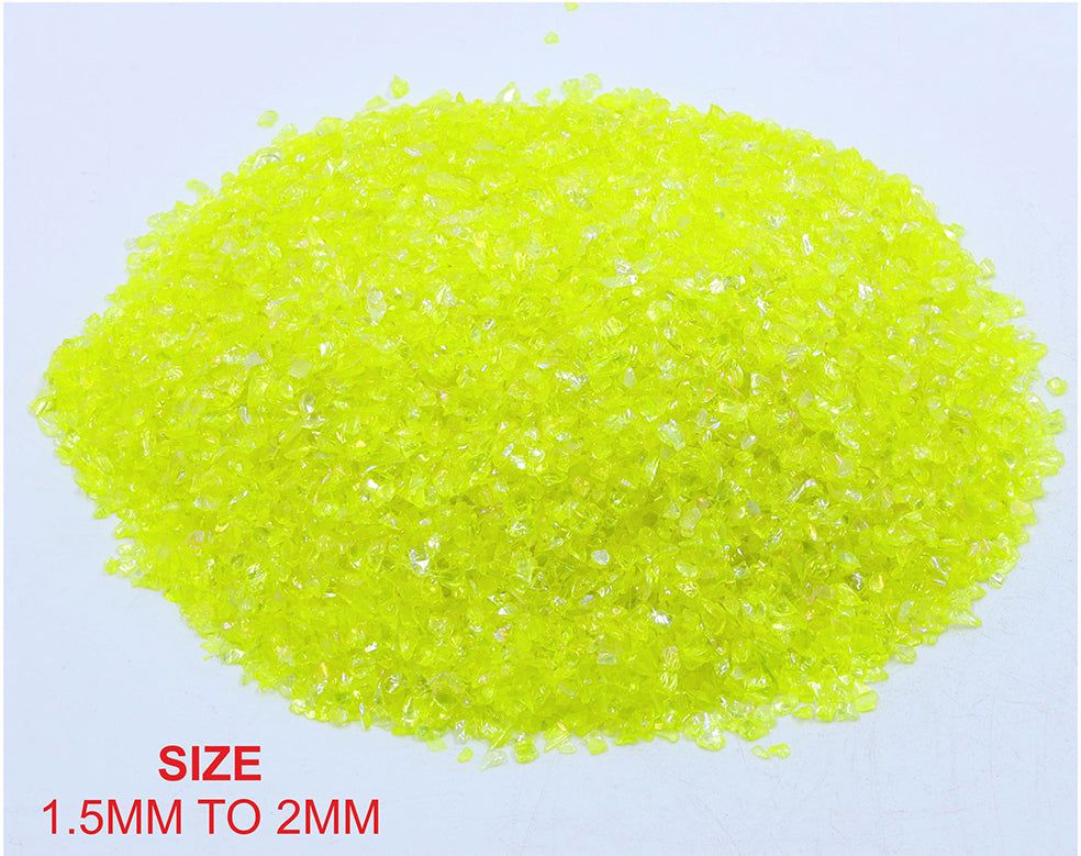 Crafteria LEMON YELLOW SMALL RAINBOW GLASS GRANULES