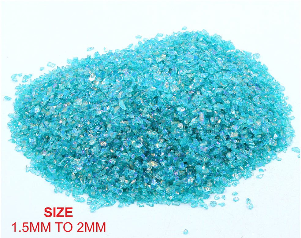 Crafteria TORQUISE GREEN SMALL RAINBOW GLASS GRANULES