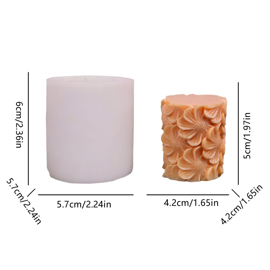 My Store Handmade Mould 3D Floral Cylinde Candle Handmade Mould