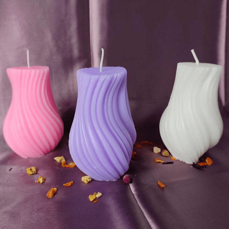 My Store Handmade Mould 3D Twisted Ribbed Vase Handmade Mould