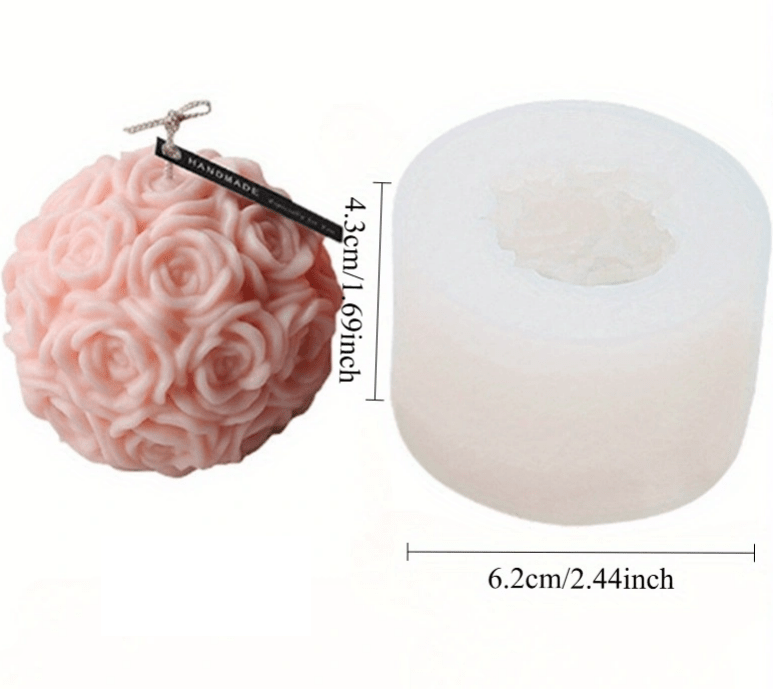 My Store Handmade Mould 3D Rose Ball Candle Handmade Mould