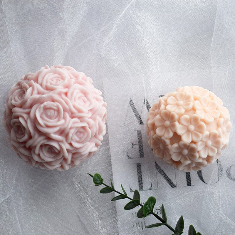 My Store Handmade Mould 3D Rose Flower Ball Candle Handmade Mould