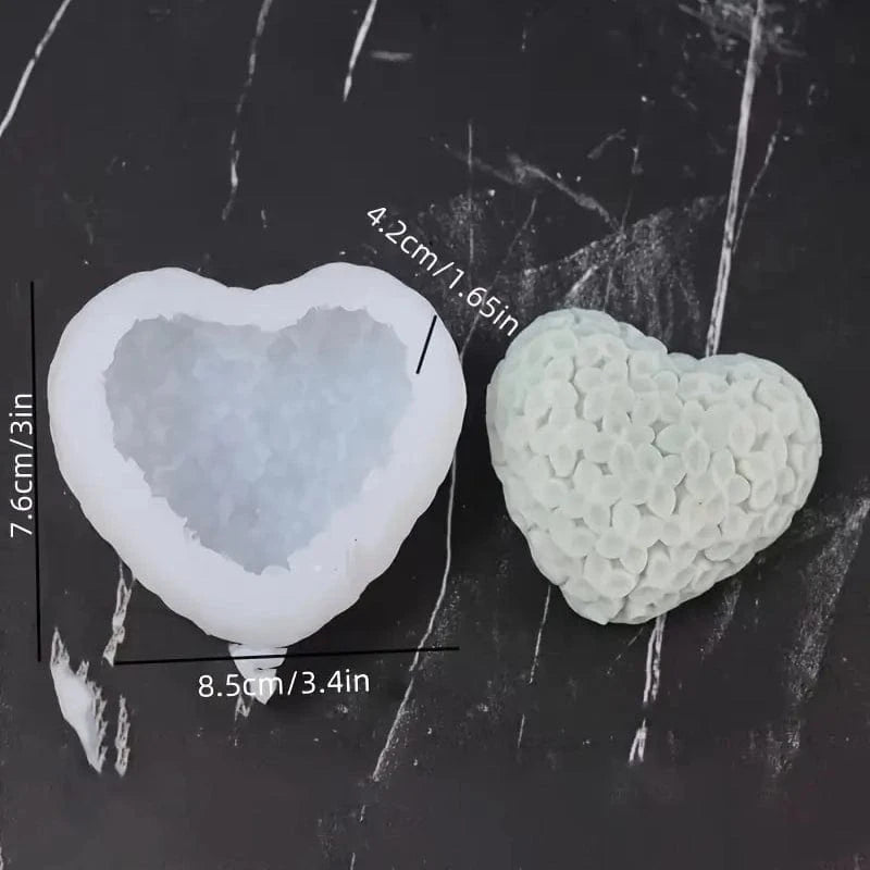 My Store Handmade Mould 3D Heart-Shaped Plumeria Flower Handmade Mould
