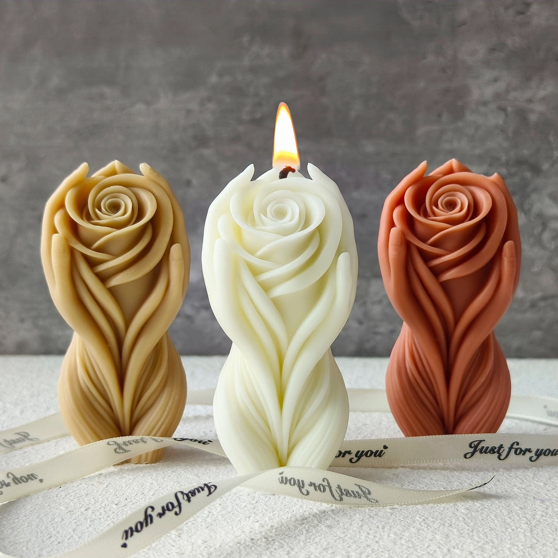 My Store Handmade Mould 3D Holding Rose Flower Candle Handmade Mould