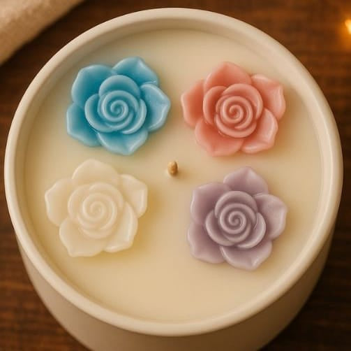 Crafteria 5 Cavity Flatback Rose Petal Candle Mould