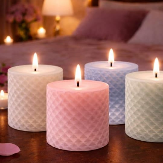 Crafteria 2.5" X 2.5" Chequered Round Pillar Mould