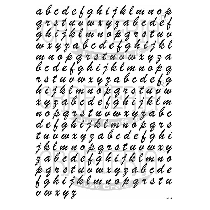 Cursive Alphabet Design (Transparent Sheet) IS025