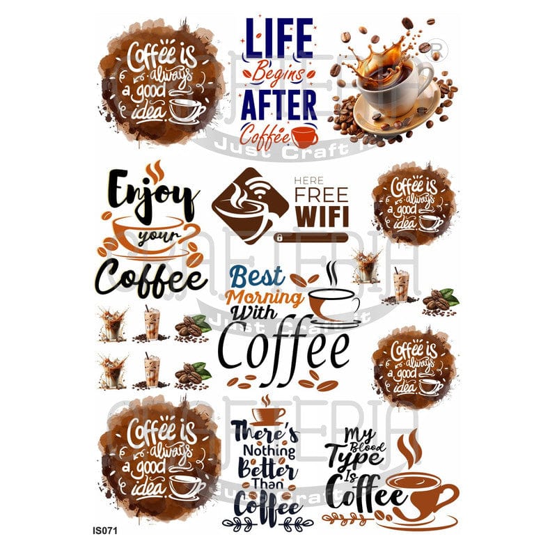 Coffee Theme Insert Sheet (Transparent Sheet) IS071