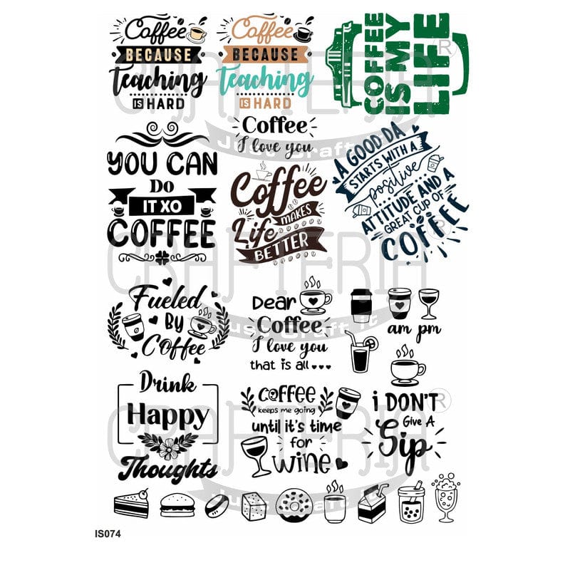 Coffee Theme Insert Sheet (Transparent Sheet) IS074