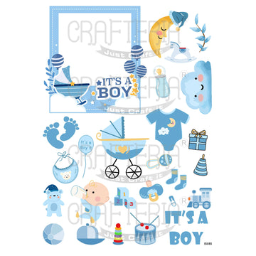 Baby Shower Boy Theme Insert Sheet (Transparent Sheet) IS085