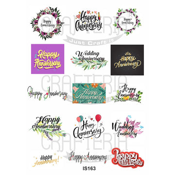 Crafteria Happy Anniversary Designs Insert Sheet (Transparent Sheet) IS163
