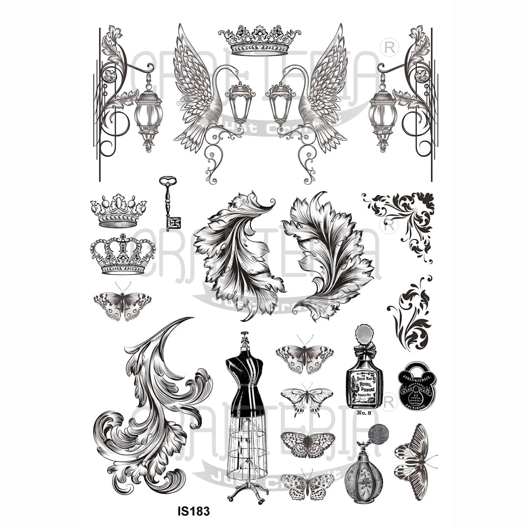 Crafteria Vintage Ornamental Designs Insert Sheet (Transparent Sheet) IS183