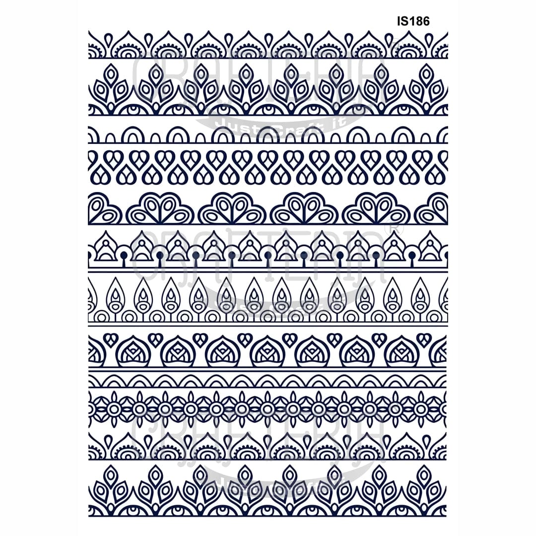 Design Inset Border Mandala Border Designs Insert Sheet (Transparent Sheet) IS186