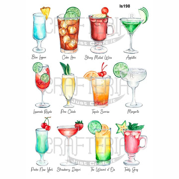 Crafteria Mocktail Designs Insert Sheet (Transparent Sheet) IS198