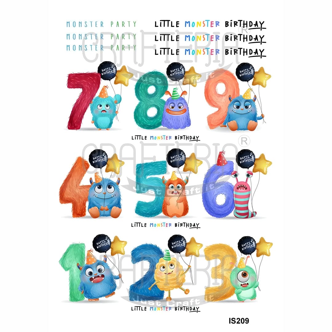 Crafteria Number Designs Insert Sheet (Transparent Sheet) IS209