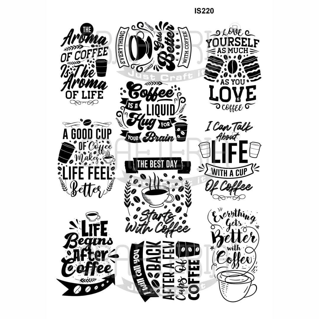 Crafteria Coffee Designs Insert Sheet (Transparent Sheet) IS220