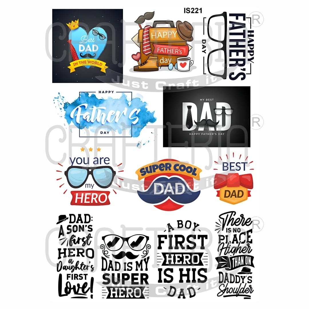 Crafteria Father's day Designs Insert Sheet (Transparent Sheet) IS221