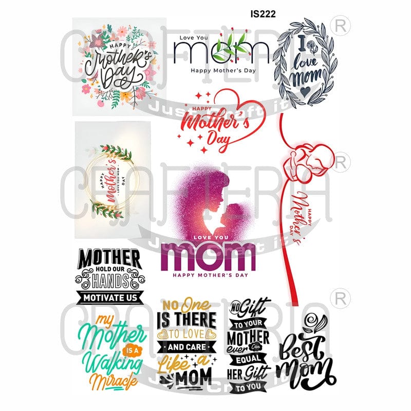 Crafteria Mother's Day Designs Insert Sheet (Transparent Sheet) IS222