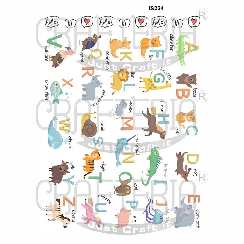 Crafteria A To Z Designs Insert Sheet (Transparent Sheet) IS224