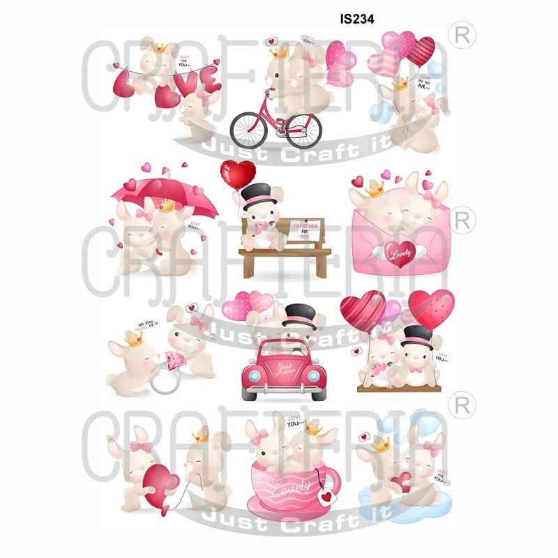 Crafteria Love Bunnies Designs Insert Sheet (Transparent Sheet) IS234