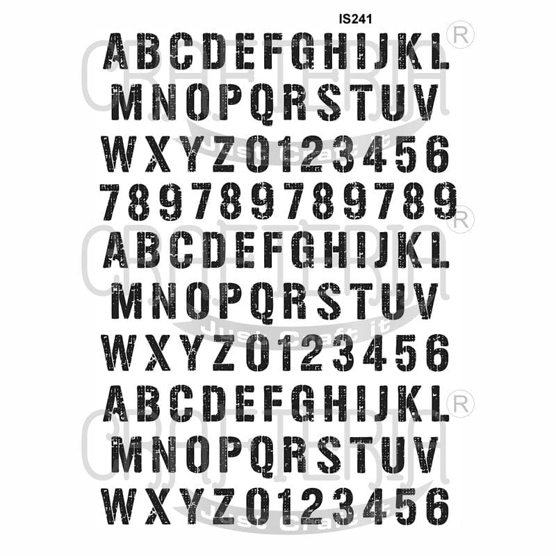Crafteria Alphabet Designs Insert Sheet (Transparent Sheet) IS241