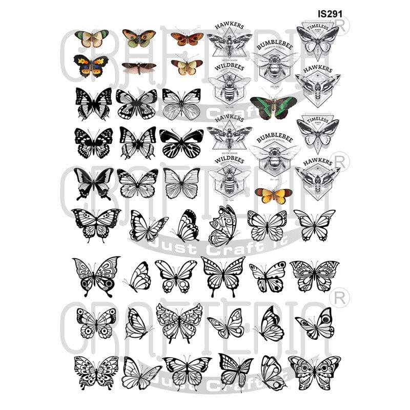 Crafteria Butterfly Designs Insert Sheet (Transparent Sheet) IS291