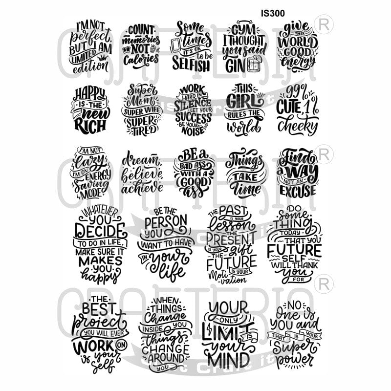 Crafteria Quote Designs Insert Sheet (Transparent Sheet) IS300