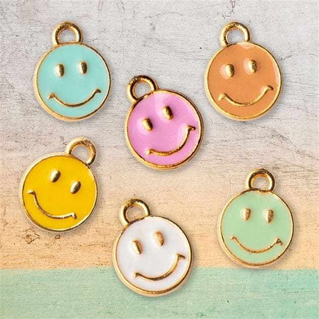 My Store JEWELLERY CHARMS ROUND SMILE GOLD JEWELLERY CHARMS