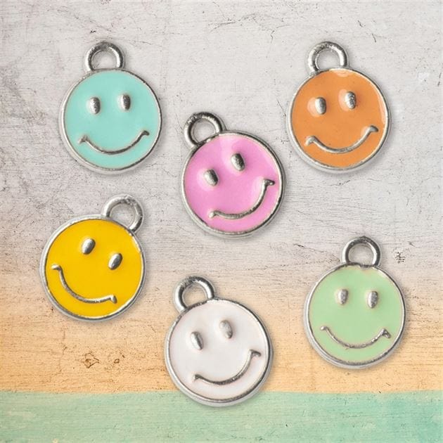 My Store JEWELLERY CHARMS ROUND SMILE SILVER JEWELLERY CHARMS