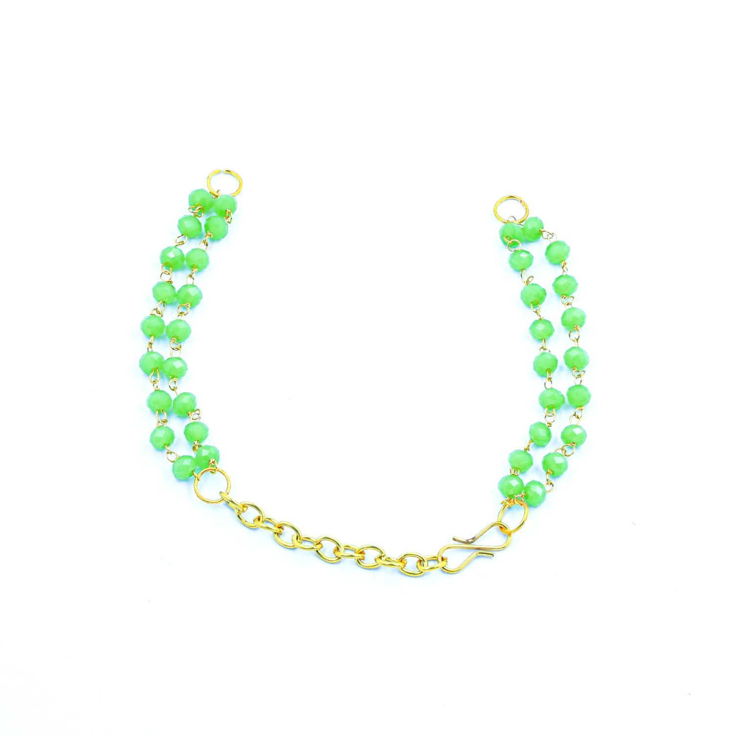 Crafteria OPAQUE GREEN BRACELET RAKHI CHAIN NO 7